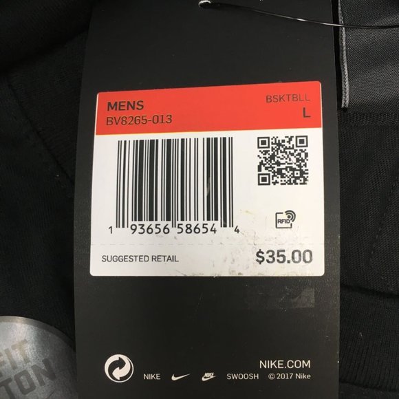 Giannis Freak Mens Nike Dri Fit Graphic T-Shirt Black Red Crew Big Swoosh L New - Picture 8 of 9